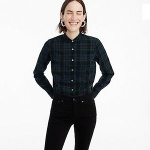 Jcrew club collar plaid long sleeve shirt